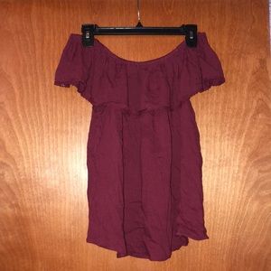 Maroon off the shoulder top